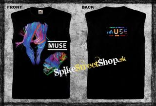 MUSE - Flowers - čierne pánske tričko bez rukávov
