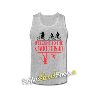 STRANGER THINGS - Welcome To The Upside Down - šedé pánske tielko
