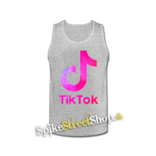 TIK TOK - Logo Rainbow - šedé pánske tielko