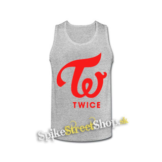 TWICE - Red Logo - šedé pánske tielko
