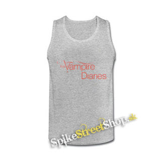 VAMPIRE DIARIES - Red Logo - šedé pánske tielko