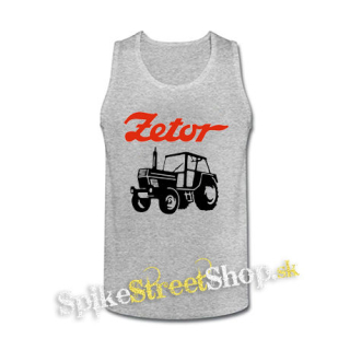 ZETOR - Červené logo a traktor - šedé pánske tielko