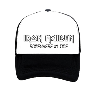 IRON MAIDEN - Somewhere In Time - čiernobiela sieťkovaná šiltovka model "Trucker"