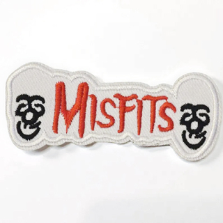 MISFITS - Red Logo Black Skulls - nažehlovacia nášivka