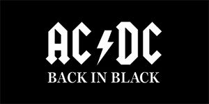 ACDC - Back In Black - široká chrbtová nášivka s rozmerom 33 x 15 cm