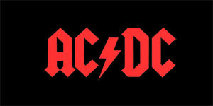 ACDC - Red Logo - široká chrbtová nášivka s rozmerom 33 x 15 cm