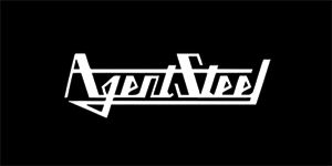 AGENT STEEL - Logo Old School - široká chrbtová nášivka s rozmerom 33 x 15 cm
