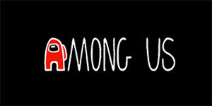 AMONG US - Red White Logo - široká chrbtová nášivka s rozmerom 33 x 15 cm