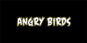 ANGRY BIRDS - Logo - široká chrbtová nášivka s rozmerom 33 x 15 cm