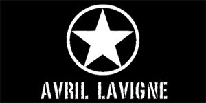 AVRIL LAVIGNE - Logo Punkrock Star - široká chrbtová nášivka s rozmerom 33 x 15 cm