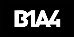 B1A4 - Logo - široká chrbtová nášivka s rozmerom 33 x 15 cm