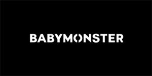 BABYMONSTER -  Logo Kpop Band - široká chrbtová nášivka s rozmerom 33 x 15 cm