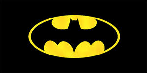 BATMAN - Yellow Logo - široká chrbtová nášivka s rozmerom 33 x 15 cm