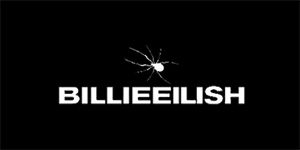 BILLIE EILISH - Logo Spider - široká chrbtová nášivka s rozmerom 33 x 15 cm