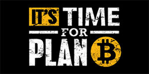 BITCOIN - Its Time For Plan B - široká chrbtová nášivka s rozmerom 33 x 15 cm