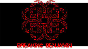 BREAKING BENJAMIN - Red Logo - široká chrbtová nášivka s rozmerom 33 x 15 cm