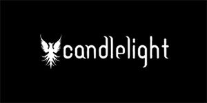 CANDLELIGHT RECORDS - Logo - široká chrbtová nášivka s rozmerom 33 x 15 cm