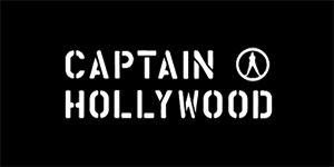 CAPTAIN HOLLYWOOD - Logo - široká chrbtová nášivka s rozmerom 33 x 15 cm