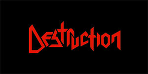 DESTRUCTION - Red Logo - široká chrbtová nášivka s rozmerom 33 x 15 cm
