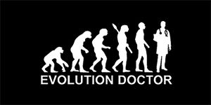 DOCTOR EVOLUTION - široká chrbtová nášivka s rozmerom 33 x 15 cm