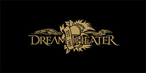DREAM THEATER - Gold Logo - široká chrbtová nášivka s rozmerom 33 x 15 cm