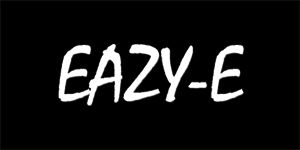 EAZY-E - Logo - široká chrbtová nášivka s rozmerom 33 x 15 cm