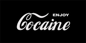 ENJOY COCAINE - široká chrbtová nášivka s rozmerom 33 x 15 cm