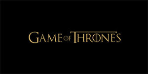 GAME OF THRONES - Logo - široká chrbtová nášivka s rozmerom 33 x 15 cm