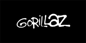 GORILLAZ - Logo - široká chrbtová nášivka s rozmerom 33 x 15 cm
