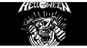 HELLOWEEN - 80' Logo - Metal Pumpkin Head - široká chrbtová nášivka s rozmerom 33 x 15 cm