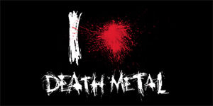 I LOVE DEATH METAL - široká chrbtová nášivka s rozmerom 33 x 15 cm