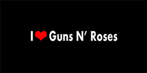 I LOVE GUNS N ROSES - široká chrbtová nášivka s rozmerom 33 x 15 cm
