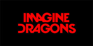IMAGINE DRAGONS - Logo Red - široká chrbtová nášivka s rozmerom 33 x 15 cm