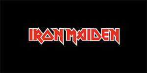 IRON MAIDEN - Red Logo 2 - široká chrbtová nášivka s rozmerom 33 x 15 cm