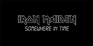 IRON MAIDEN - Somewhere In Time Logo - široká chrbtová nášivka s rozmerom 33 x 15 cm