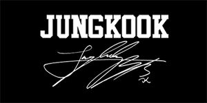 JUNGKOOK - Logo Signature - široká chrbtová nášivka s rozmerom 33 x 15 cm