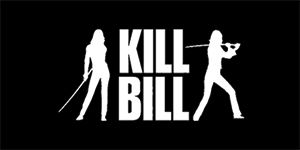 KILL BILL - Silhouette - široká chrbtová nášivka s rozmerom 33 x 15 cm