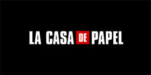 LA CASA DE PAPEL - Logo - široká chrbtová nášivka s rozmerom 33 x 15 cm