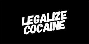 LEGALIZE COCAINE - široká chrbtová nášivka s rozmerom 33 x 15 cm