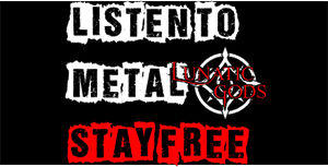 LUNATIC GODS - Listen To Metal Stay Free Motive 4 - široká chrbtová nášivka s rozmerom 33 x 15 cm