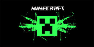 MINECRAFT - Gun - široká chrbtová nášivka s rozmerom 33 x 15 cm