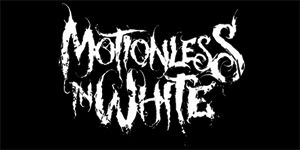 MOTINOLESS IN WHITE - Logo - široká chrbtová nášivka s rozmerom 33 x 15 cm