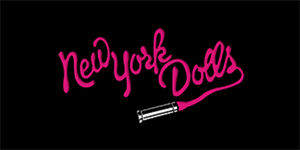 NEW YORK DOLLS - Logo - široká chrbtová nášivka s rozmerom 33 x 15 cm
