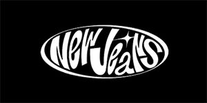NEWJEANS - Logo - široká chrbtová nášivka s rozmerom 33 x 15 cm