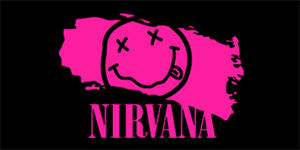 NIRVANA - Pink - široká chrbtová nášivka s rozmerom 33 x 15 cm