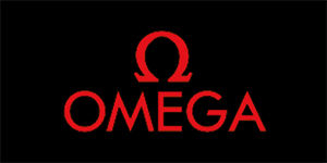 OMEGA - Red Logo - široká chrbtová nášivka s rozmerom 33 x 15 cm