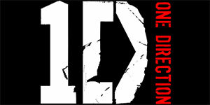 ONE DIRECTION - Red Logo - široká chrbtová nášivka s rozmerom 33 x 15 cm
