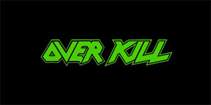 OVERKILL - Logo Green - široká chrbtová nášivka s rozmerom 33 x 15 cm