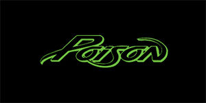 POISON - Logo Green - široká chrbtová nášivka s rozmerom 33 x 15 cm
