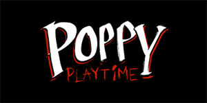 POPPY PLAYTIME - Logo - široká chrbtová nášivka s rozmerom 33 x 15 cm